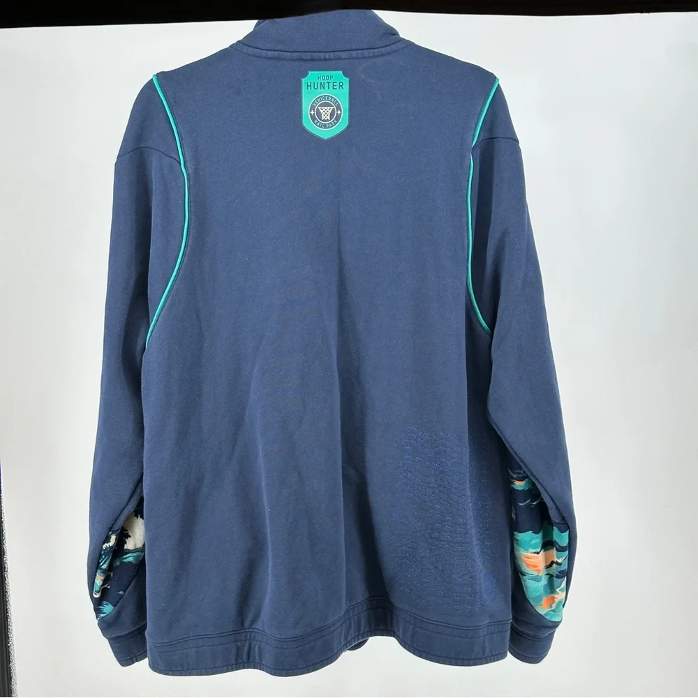 Men’s XXL Puma Blue Aqua‎ Jacket Beach Tropical Sleeves Embroidered Hoop Hunter